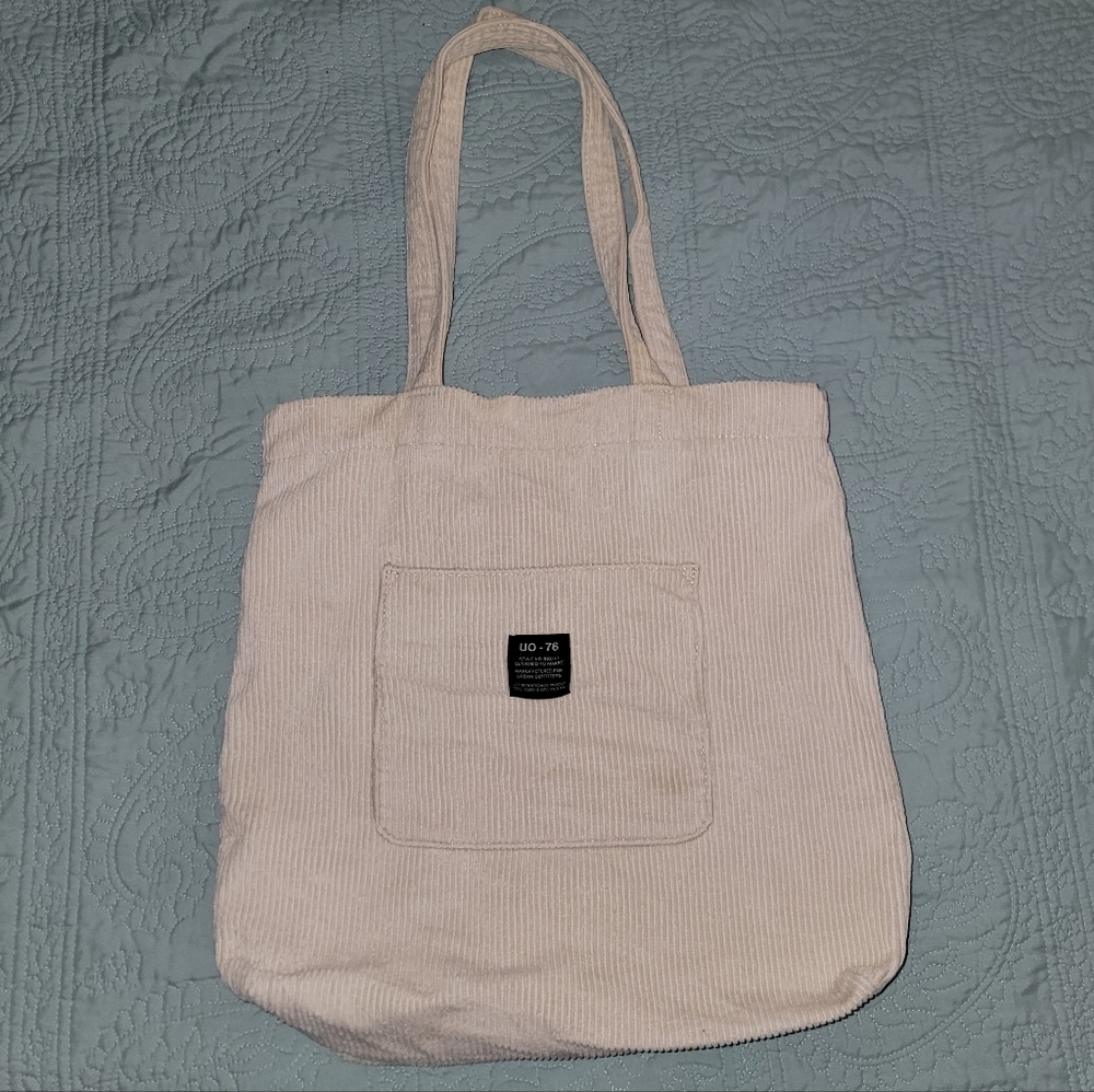 Urban Outfitters Corduroy Cream Tote Bag